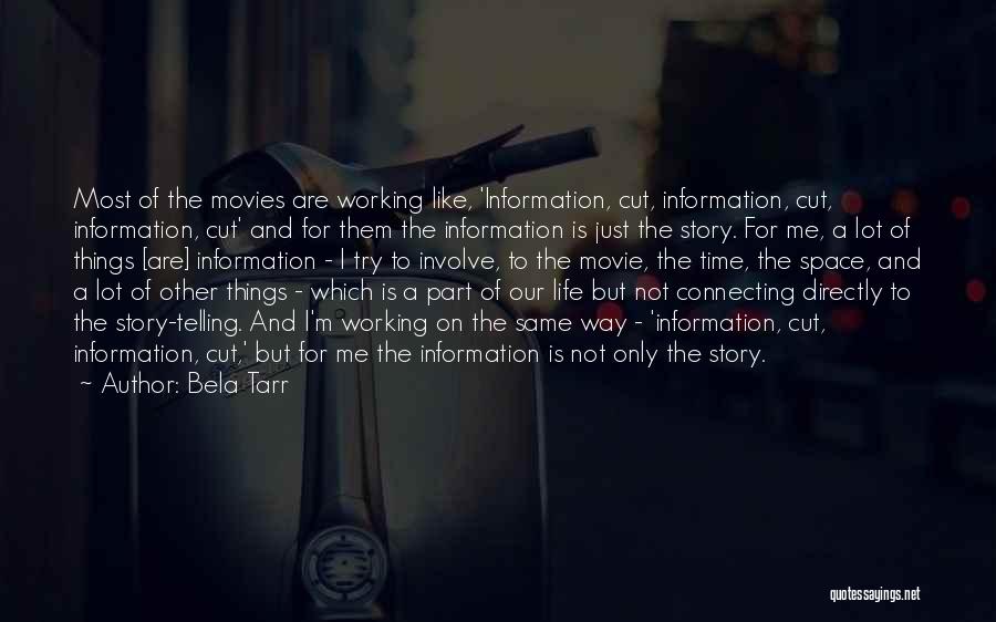 Bela Tarr Quotes: Most Of The Movies Are Working Like, 'information, Cut, Information, Cut, Information, Cut' And For Them The Information Is Just