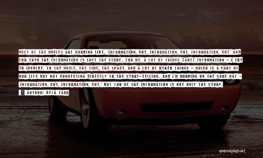 Bela Tarr Quotes: Most Of The Movies Are Working Like, 'information, Cut, Information, Cut, Information, Cut' And For Them The Information Is Just