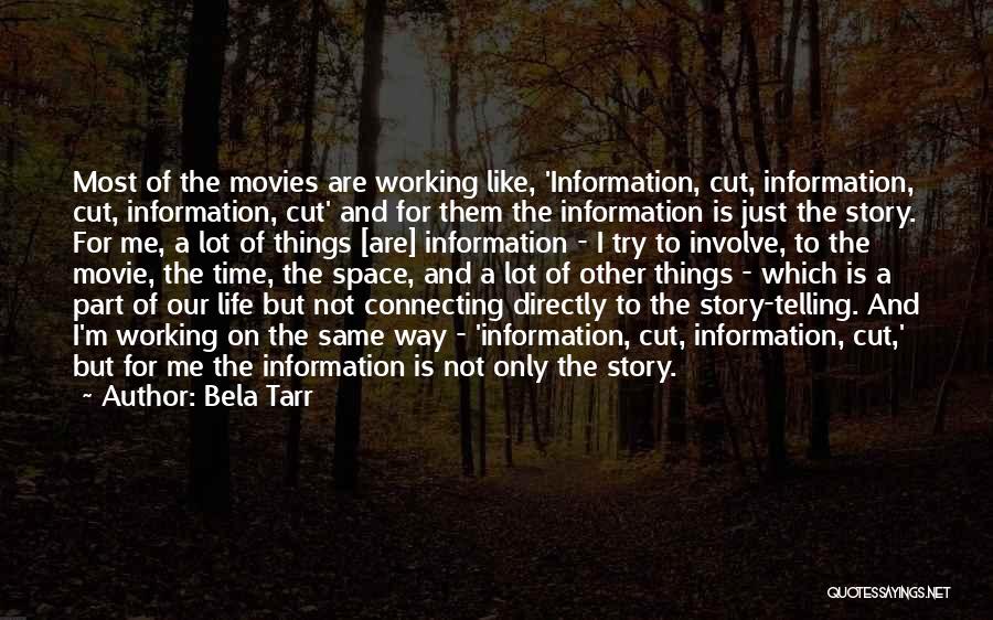 Bela Tarr Quotes: Most Of The Movies Are Working Like, 'information, Cut, Information, Cut, Information, Cut' And For Them The Information Is Just