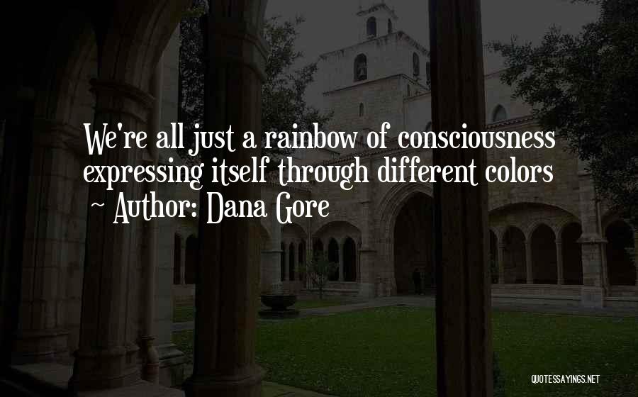 Dana Gore Quotes: We're All Just A Rainbow Of Consciousness Expressing Itself Through Different Colors