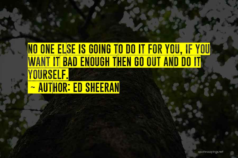 Ed Sheeran Quotes: No One Else Is Going To Do It For You, If You Want It Bad Enough Then Go Out And