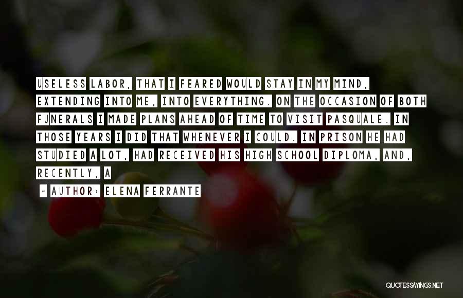 Elena Ferrante Quotes: Useless Labor, That I Feared Would Stay In My Mind, Extending Into Me, Into Everything. On The Occasion Of Both