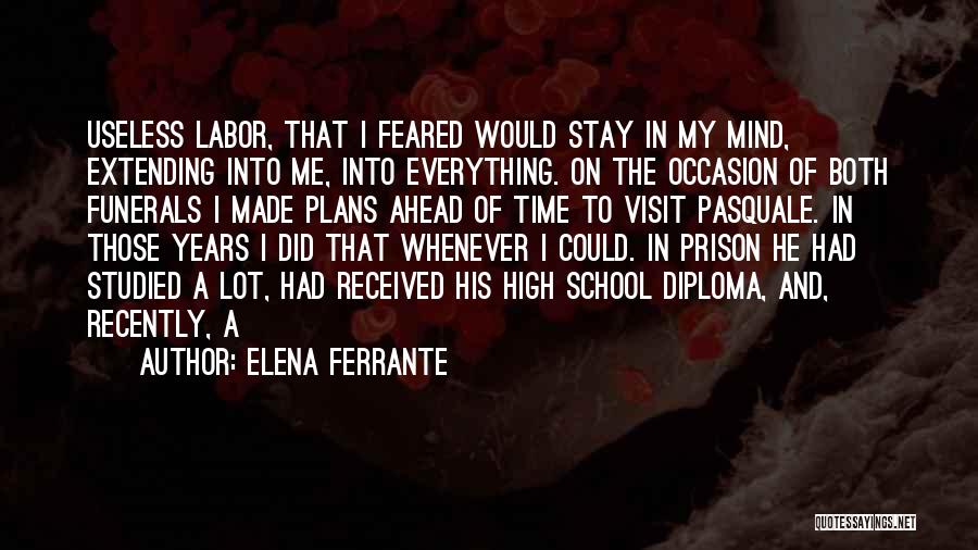 Elena Ferrante Quotes: Useless Labor, That I Feared Would Stay In My Mind, Extending Into Me, Into Everything. On The Occasion Of Both