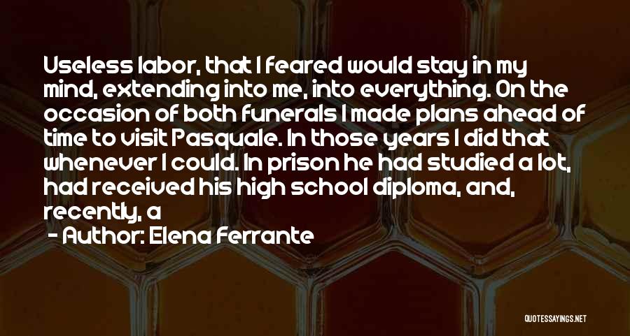 Elena Ferrante Quotes: Useless Labor, That I Feared Would Stay In My Mind, Extending Into Me, Into Everything. On The Occasion Of Both