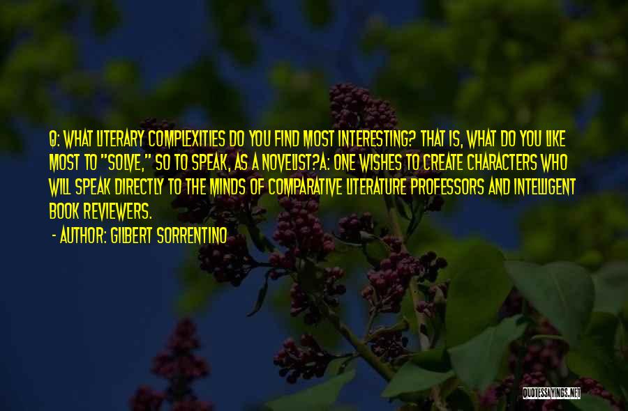 Gilbert Sorrentino Quotes: Q: What Literary Complexities Do You Find Most Interesting? That Is, What Do You Like Most To Solve, So To