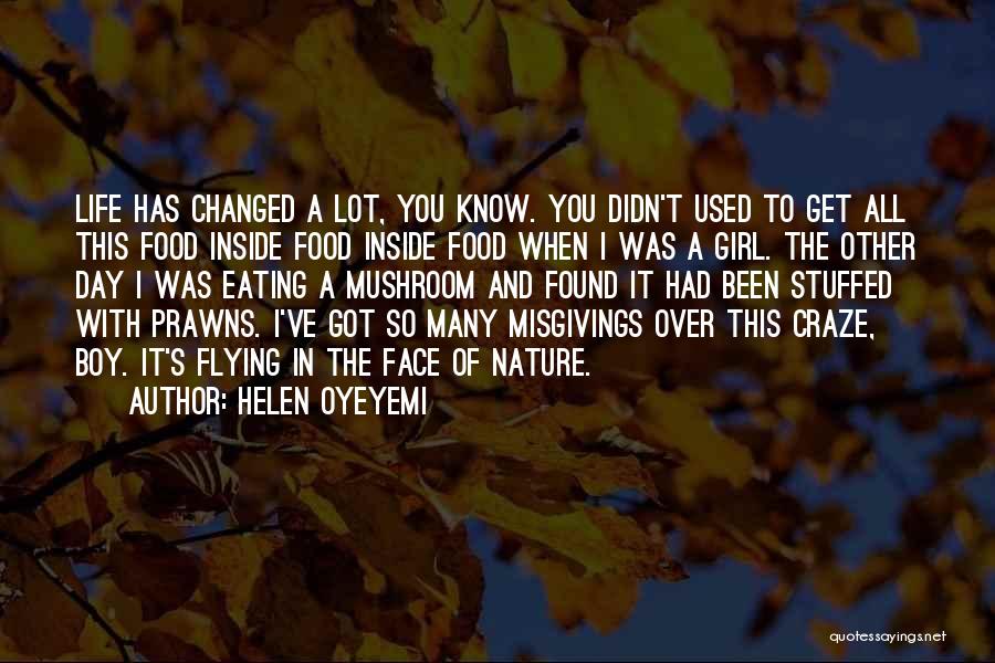 Helen Oyeyemi Quotes: Life Has Changed A Lot, You Know. You Didn't Used To Get All This Food Inside Food Inside Food When