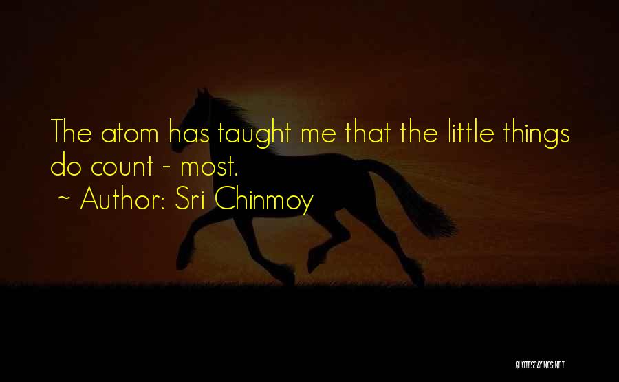 Sri Chinmoy Quotes: The Atom Has Taught Me That The Little Things Do Count - Most.