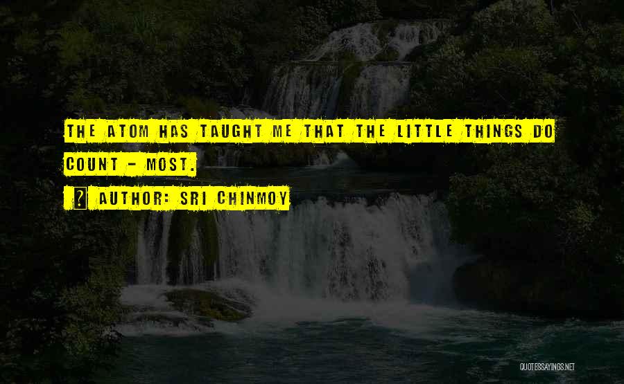 Sri Chinmoy Quotes: The Atom Has Taught Me That The Little Things Do Count - Most.