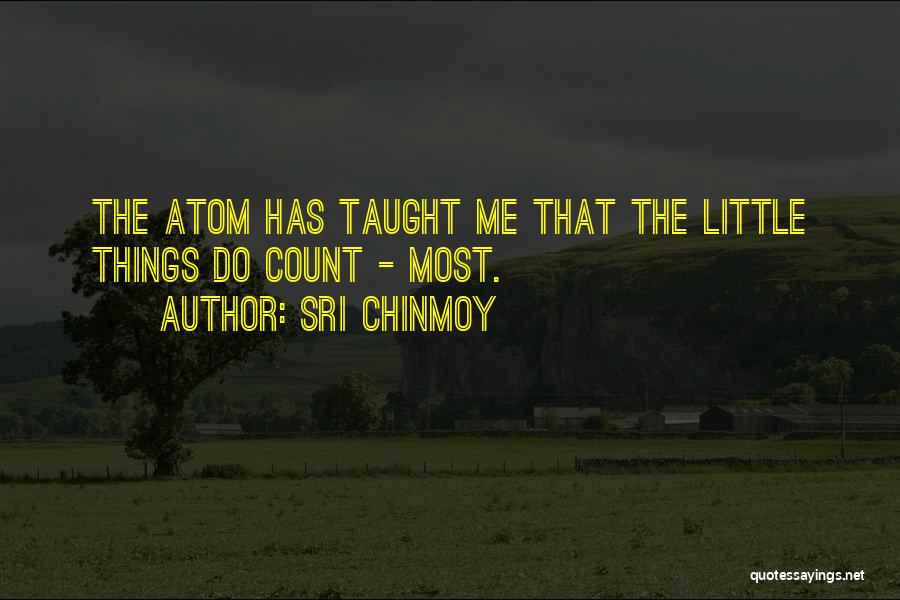 Sri Chinmoy Quotes: The Atom Has Taught Me That The Little Things Do Count - Most.