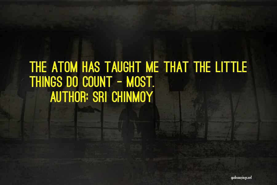 Sri Chinmoy Quotes: The Atom Has Taught Me That The Little Things Do Count - Most.