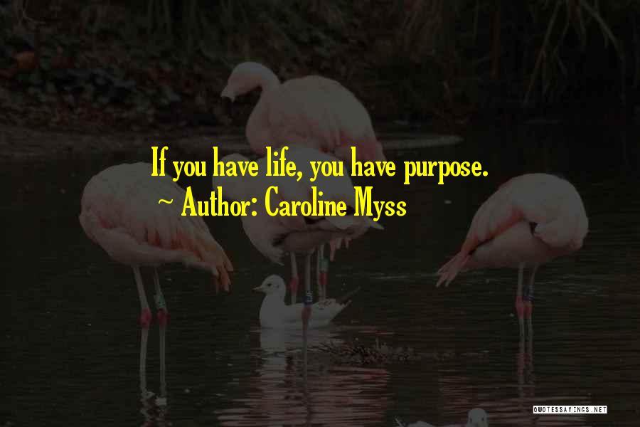 Caroline Myss Quotes: If You Have Life, You Have Purpose.