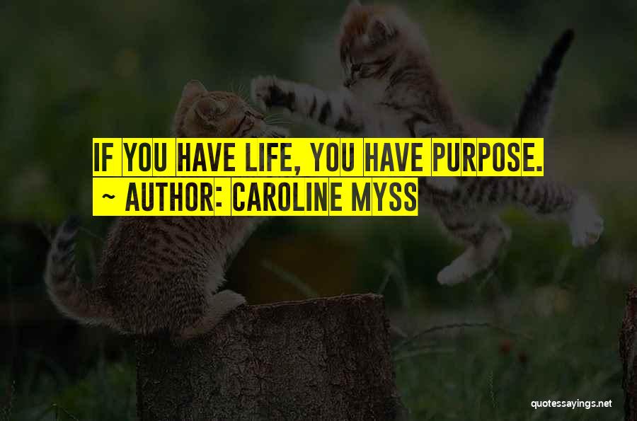 Caroline Myss Quotes: If You Have Life, You Have Purpose.