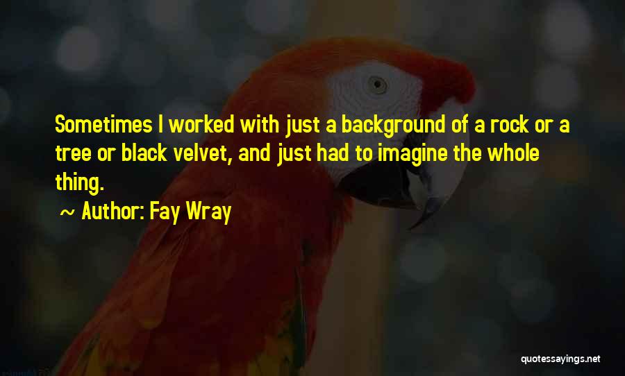 Fay Wray Quotes: Sometimes I Worked With Just A Background Of A Rock Or A Tree Or Black Velvet, And Just Had To