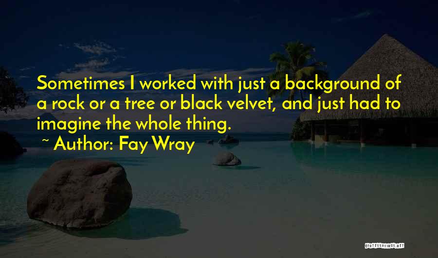 Fay Wray Quotes: Sometimes I Worked With Just A Background Of A Rock Or A Tree Or Black Velvet, And Just Had To