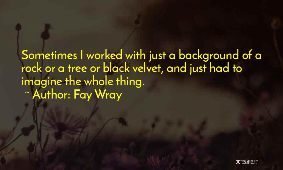 Fay Wray Quotes: Sometimes I Worked With Just A Background Of A Rock Or A Tree Or Black Velvet, And Just Had To