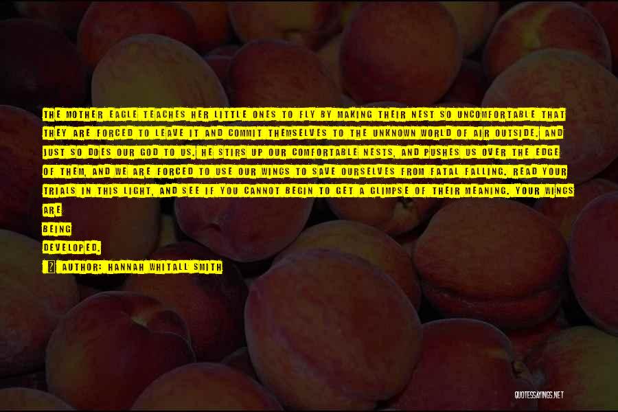 Hannah Whitall Smith Quotes: The Mother Eagle Teaches Her Little Ones To Fly By Making Their Nest So Uncomfortable That They Are Forced To