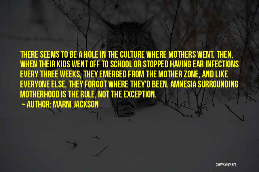 Marni Jackson Quotes: There Seems To Be A Hole In The Culture Where Mothers Went. Then, When Their Kids Went Off To School