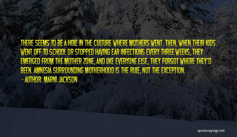 Marni Jackson Quotes: There Seems To Be A Hole In The Culture Where Mothers Went. Then, When Their Kids Went Off To School