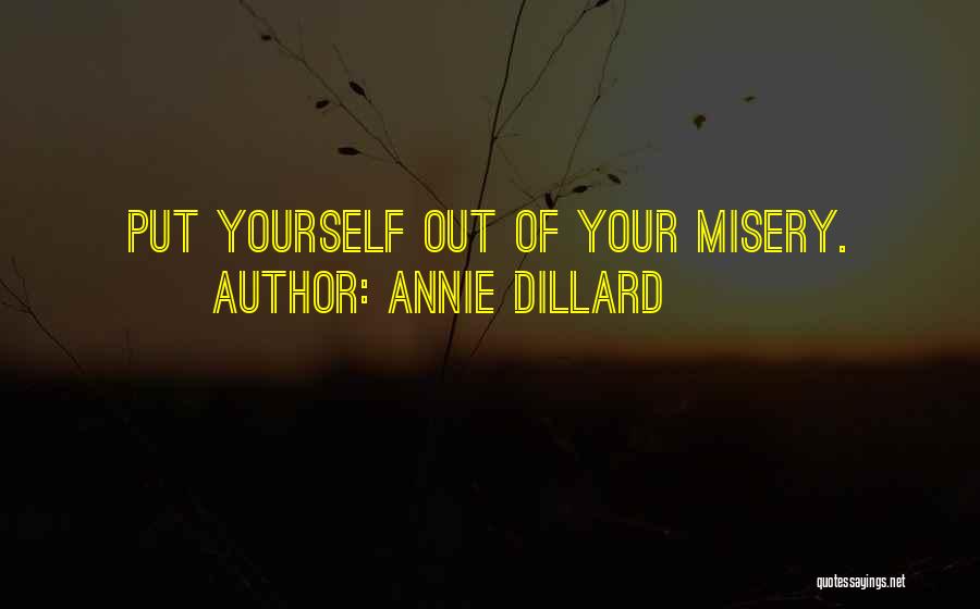 Annie Dillard Quotes: Put Yourself Out Of Your Misery.
