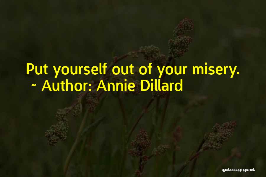 Annie Dillard Quotes: Put Yourself Out Of Your Misery.