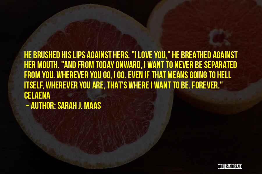 Sarah J. Maas Quotes: He Brushed His Lips Against Hers. I Love You, He Breathed Against Her Mouth. And From Today Onward, I Want