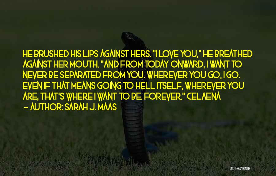 Sarah J. Maas Quotes: He Brushed His Lips Against Hers. I Love You, He Breathed Against Her Mouth. And From Today Onward, I Want