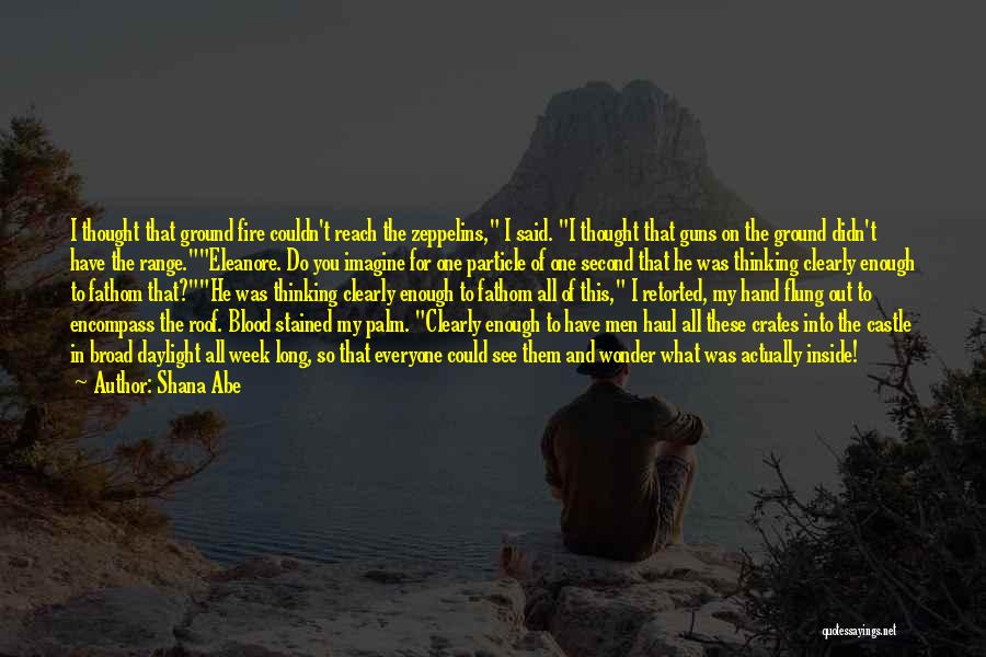 Shana Abe Quotes: I Thought That Ground Fire Couldn't Reach The Zeppelins, I Said. I Thought That Guns On The Ground Didn't Have