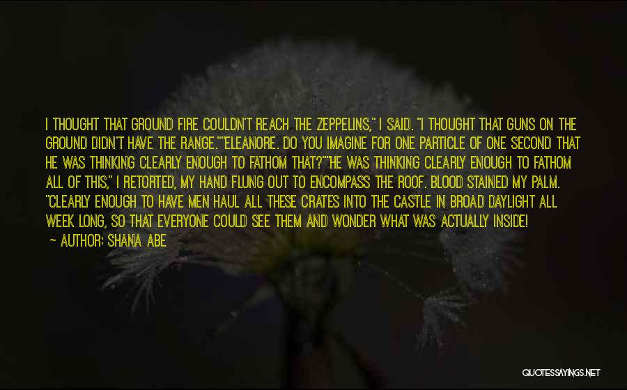 Shana Abe Quotes: I Thought That Ground Fire Couldn't Reach The Zeppelins, I Said. I Thought That Guns On The Ground Didn't Have