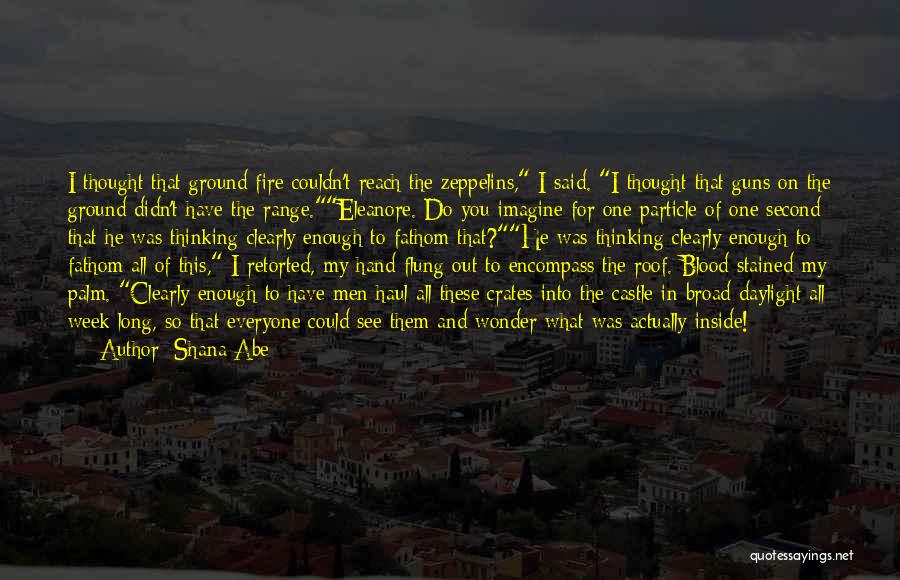 Shana Abe Quotes: I Thought That Ground Fire Couldn't Reach The Zeppelins, I Said. I Thought That Guns On The Ground Didn't Have