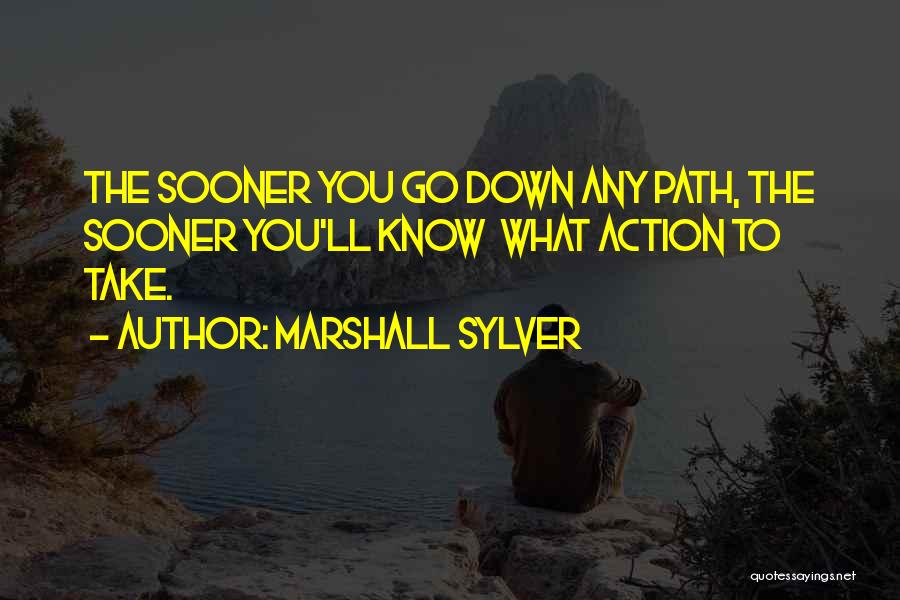 Marshall Sylver Quotes: The Sooner You Go Down Any Path, The Sooner You'll Know What Action To Take.