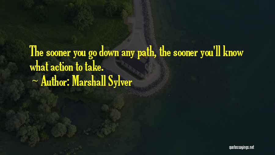 Marshall Sylver Quotes: The Sooner You Go Down Any Path, The Sooner You'll Know What Action To Take.