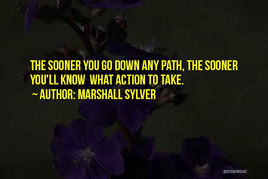 Marshall Sylver Quotes: The Sooner You Go Down Any Path, The Sooner You'll Know What Action To Take.