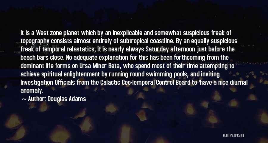 Douglas Adams Quotes: It Is A West Zone Planet Which By An Inexplicable And Somewhat Suspicious Freak Of Topography Consists Almost Entirely Of