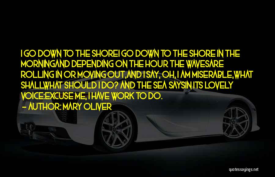 Mary Oliver Quotes: I Go Down To The Shorei Go Down To The Shore In The Morningand Depending On The Hour The Wavesare