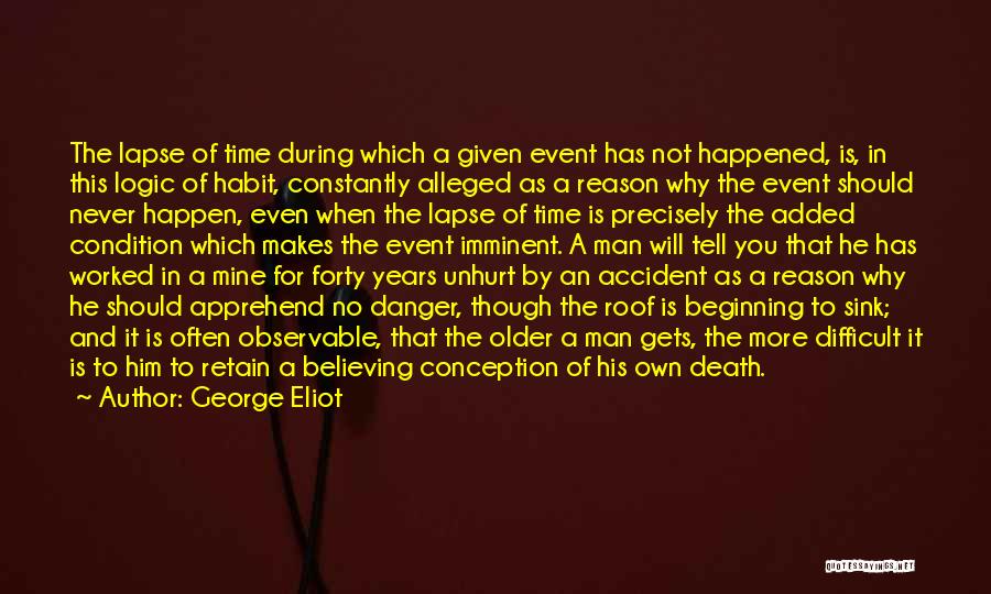 George Eliot Quotes: The Lapse Of Time During Which A Given Event Has Not Happened, Is, In This Logic Of Habit, Constantly Alleged