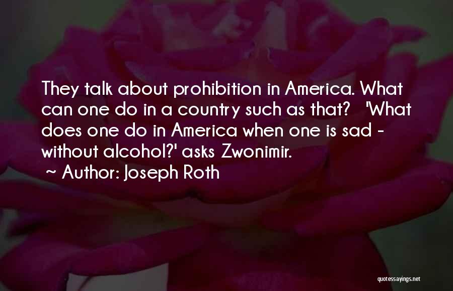 Joseph Roth Quotes: They Talk About Prohibition In America. What Can One Do In A Country Such As That? 'what Does One Do