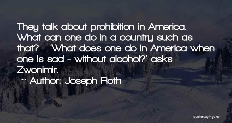 Joseph Roth Quotes: They Talk About Prohibition In America. What Can One Do In A Country Such As That? 'what Does One Do