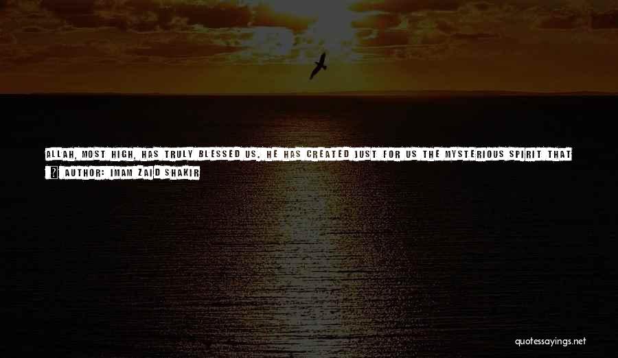 Imam Zaid Shakir Quotes: Allah, Most High, Has Truly Blessed Us. He Has Created Just For Us The Mysterious Spirit That He Has Breathed