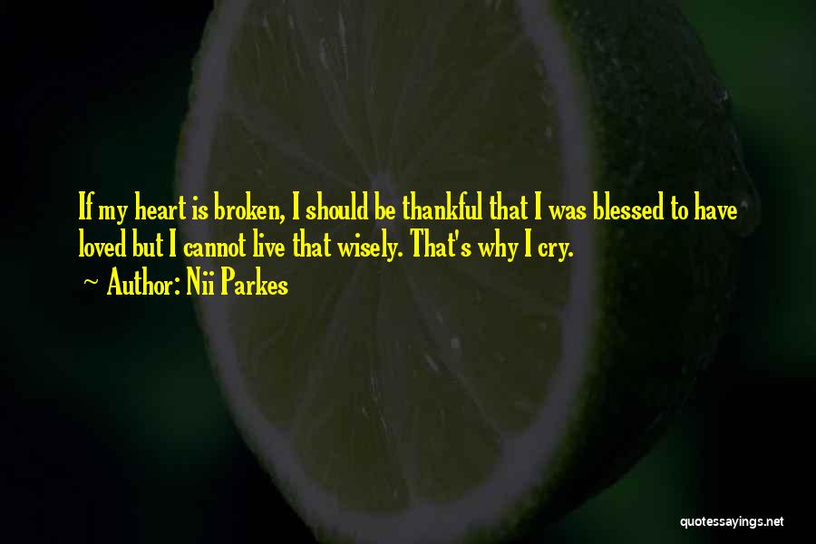 Nii Parkes Quotes: If My Heart Is Broken, I Should Be Thankful That I Was Blessed To Have Loved But I Cannot Live