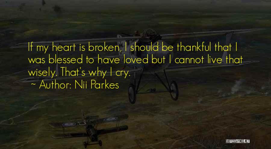 Nii Parkes Quotes: If My Heart Is Broken, I Should Be Thankful That I Was Blessed To Have Loved But I Cannot Live