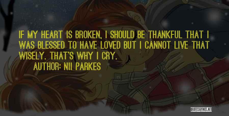 Nii Parkes Quotes: If My Heart Is Broken, I Should Be Thankful That I Was Blessed To Have Loved But I Cannot Live