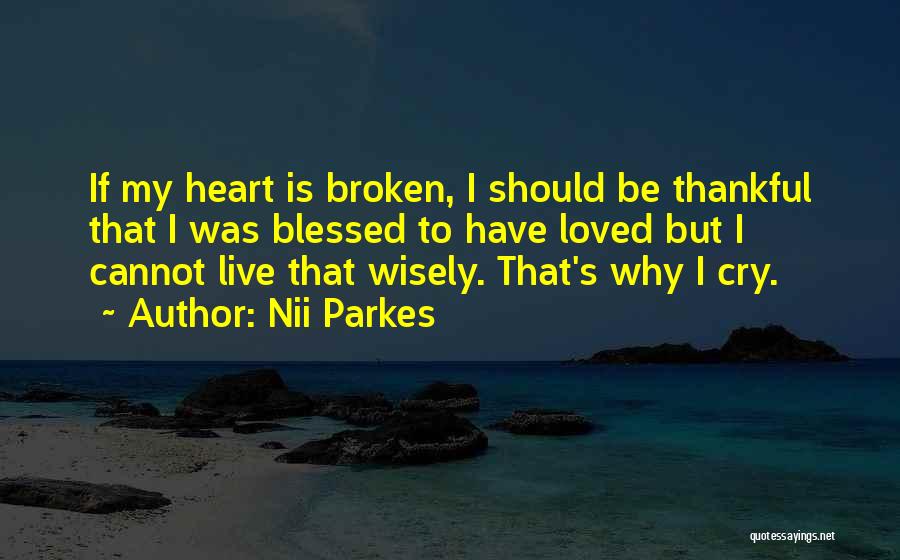 Nii Parkes Quotes: If My Heart Is Broken, I Should Be Thankful That I Was Blessed To Have Loved But I Cannot Live