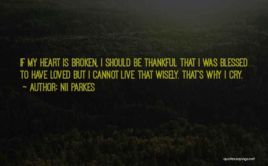 Nii Parkes Quotes: If My Heart Is Broken, I Should Be Thankful That I Was Blessed To Have Loved But I Cannot Live