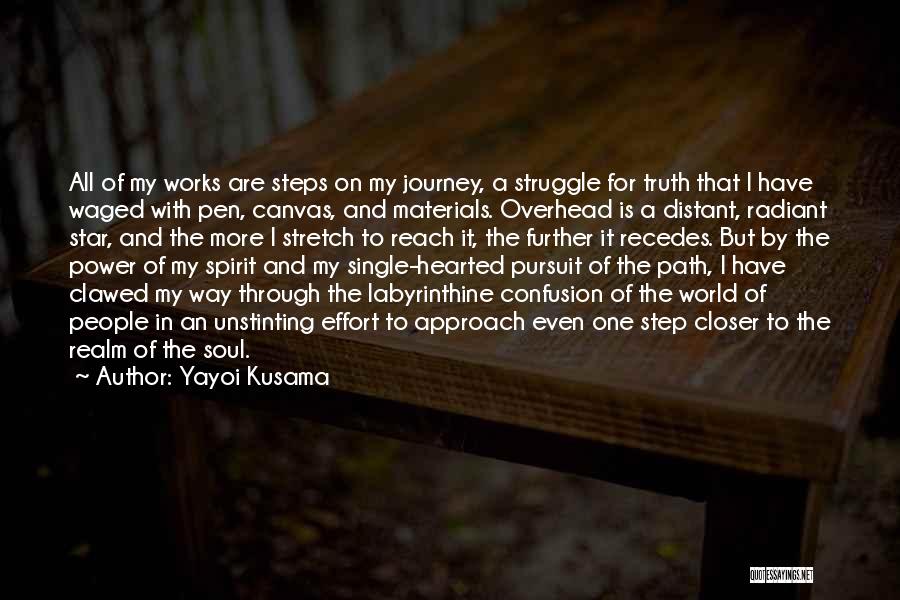 Yayoi Kusama Quotes: All Of My Works Are Steps On My Journey, A Struggle For Truth That I Have Waged With Pen, Canvas,