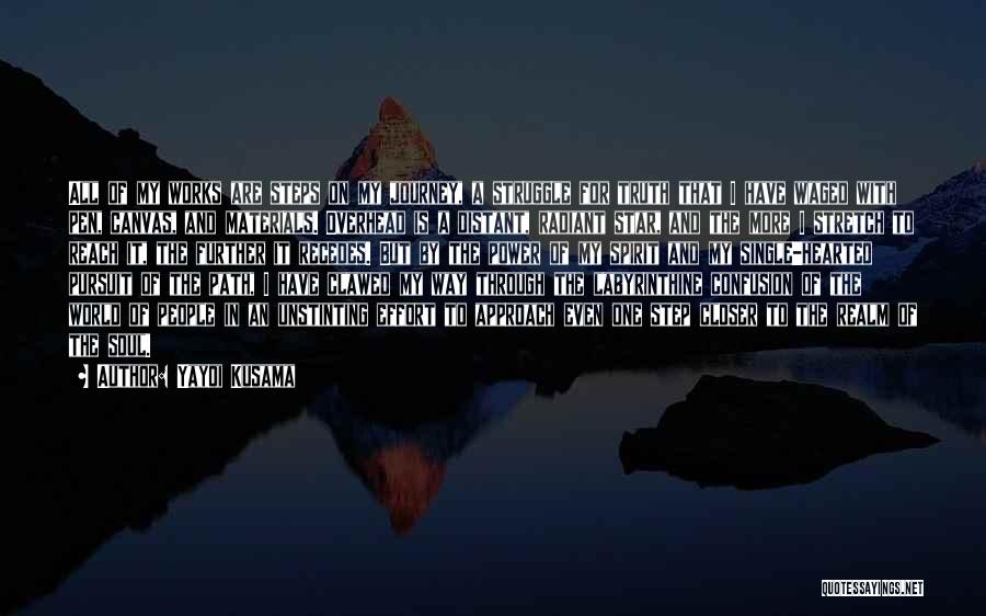 Yayoi Kusama Quotes: All Of My Works Are Steps On My Journey, A Struggle For Truth That I Have Waged With Pen, Canvas,