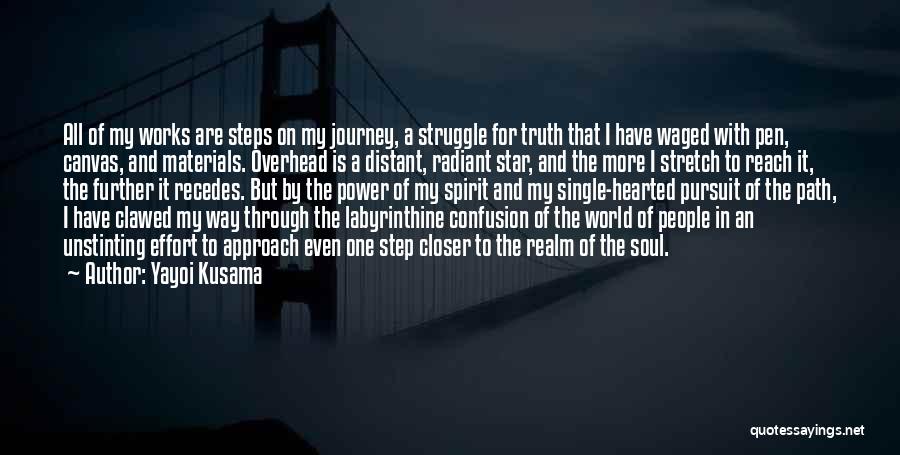 Yayoi Kusama Quotes: All Of My Works Are Steps On My Journey, A Struggle For Truth That I Have Waged With Pen, Canvas,