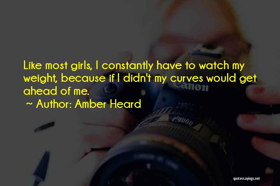 Amber Heard Quotes: Like Most Girls, I Constantly Have To Watch My Weight, Because If I Didn't My Curves Would Get Ahead Of