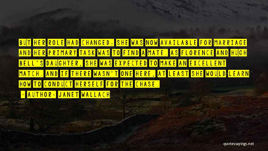 Janet Wallach Quotes: But Her Role Had Changed; She Was Now Available For Marriage And Her Primary Task Was To Find A Mate.