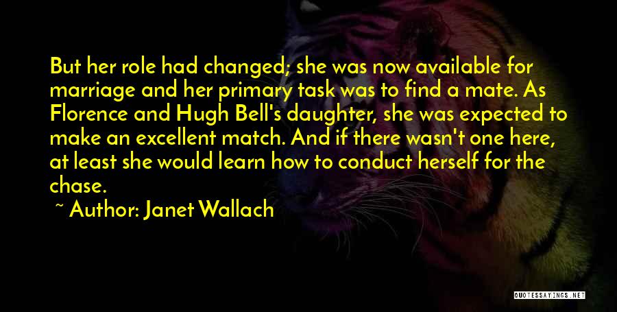 Janet Wallach Quotes: But Her Role Had Changed; She Was Now Available For Marriage And Her Primary Task Was To Find A Mate.