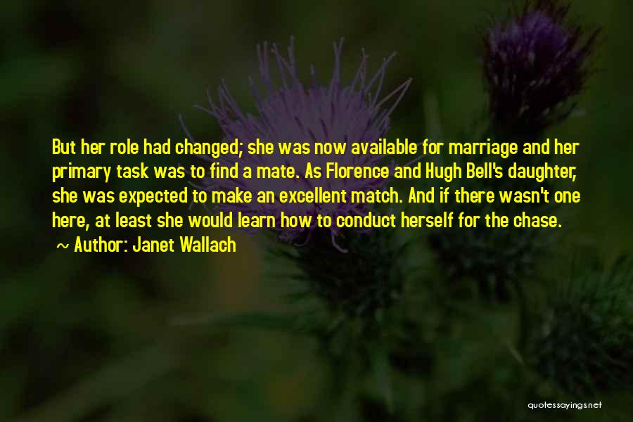 Janet Wallach Quotes: But Her Role Had Changed; She Was Now Available For Marriage And Her Primary Task Was To Find A Mate.